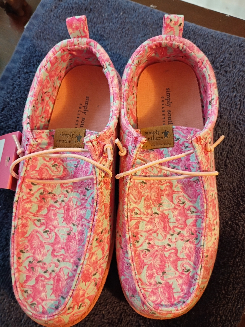 NWT Simply Southern Flamingo Canvas Loafers / Slip-On Shoes Size 3